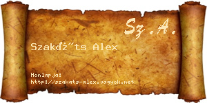 Szakáts Alex névjegykártya